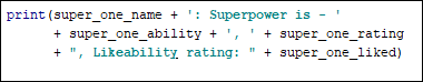 A Python print statement spread over more than one line