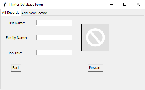 Python Tkinter form with a label image 