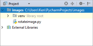 The top-level project folder in PyCharm
