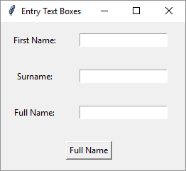 Tkinter form with a button added