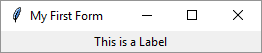 Tkinter basic form with a label