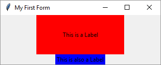 Two labels on a Tkinter form