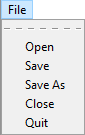 Menu items in TKinter